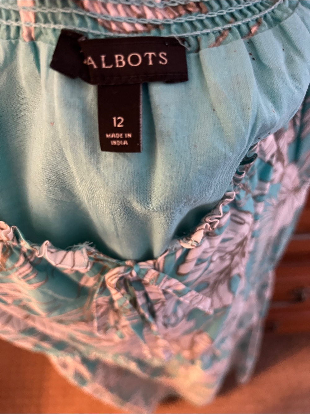 Talbots Teal and White Tropical Midi Dress NWOT Size 12 - Picture 2 of 8